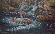 Rupert Bunny Mermaids dancing oil on canvas